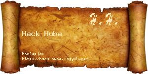 Hack Huba névjegykártya
